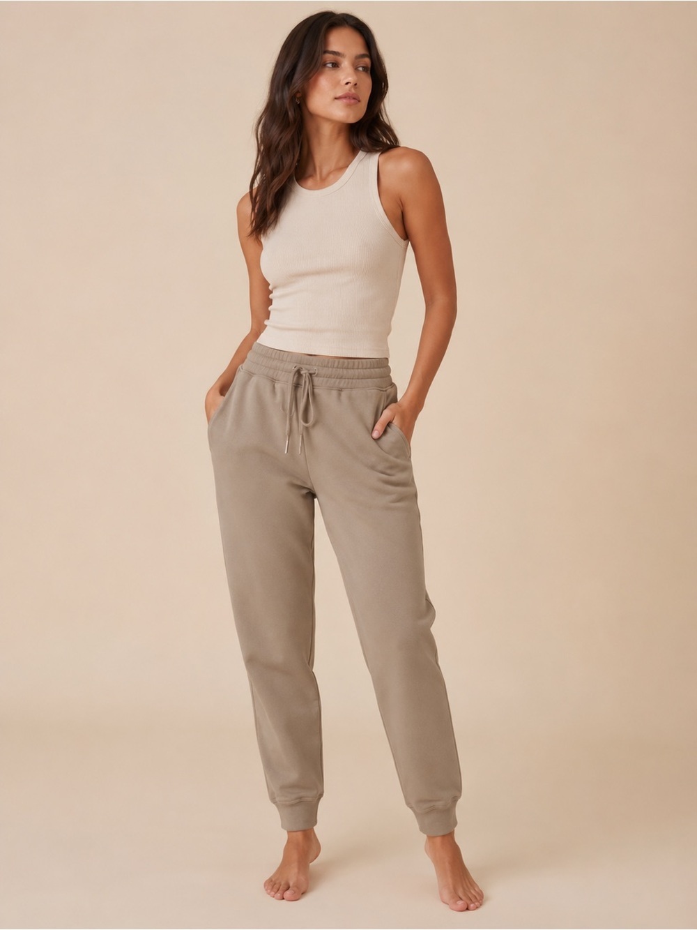 32 Degrees Women's Taupe Drawstring Jogger Pants